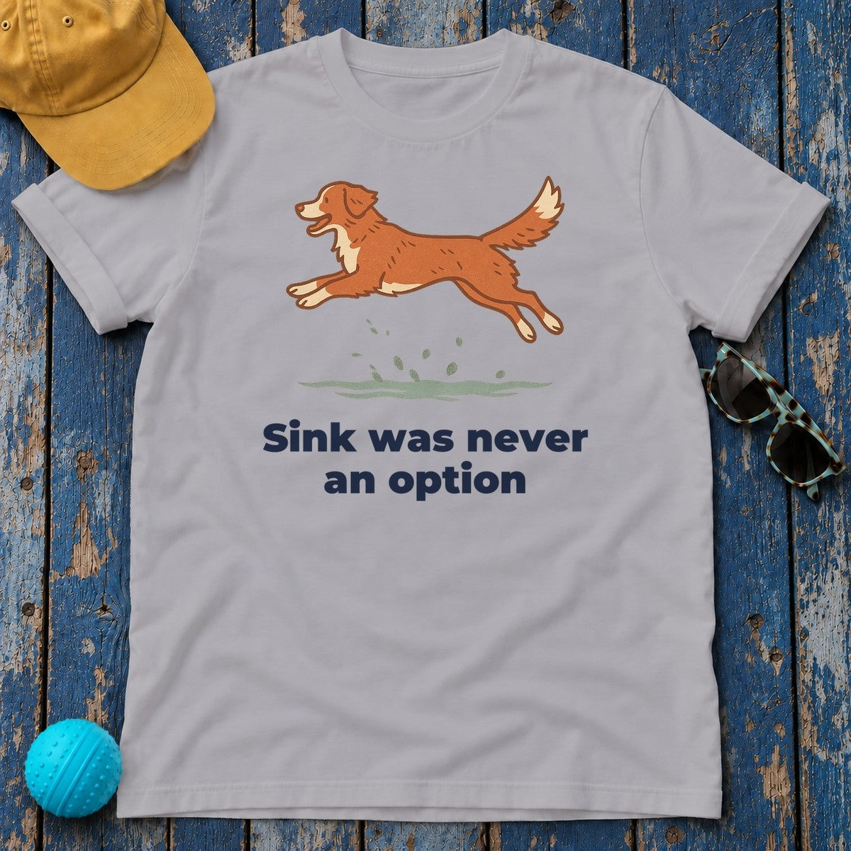 Nova Scotia Duck Tolling Retriever Sink Was Never An Option Tee in Athletic Heather