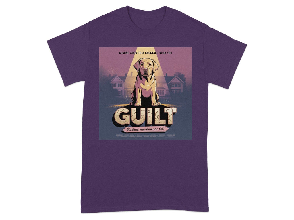Guilt Funny Dog Graphic Purple T-shirt product type