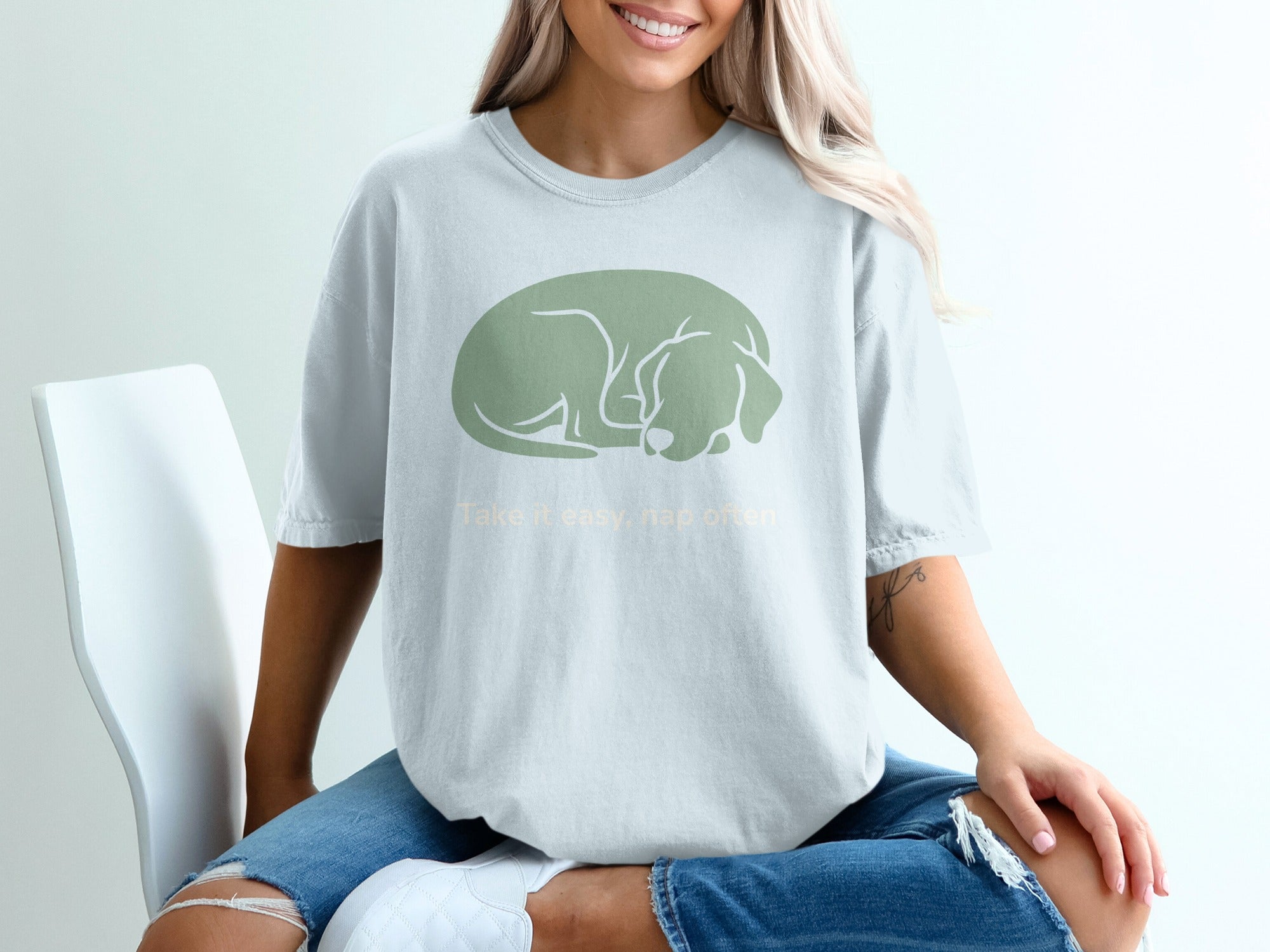 Take It Easy Nap Often Sleeping Dog T-shirt