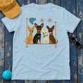 Mid-Century Chihuahua Crew T-Shirt in Light Blue