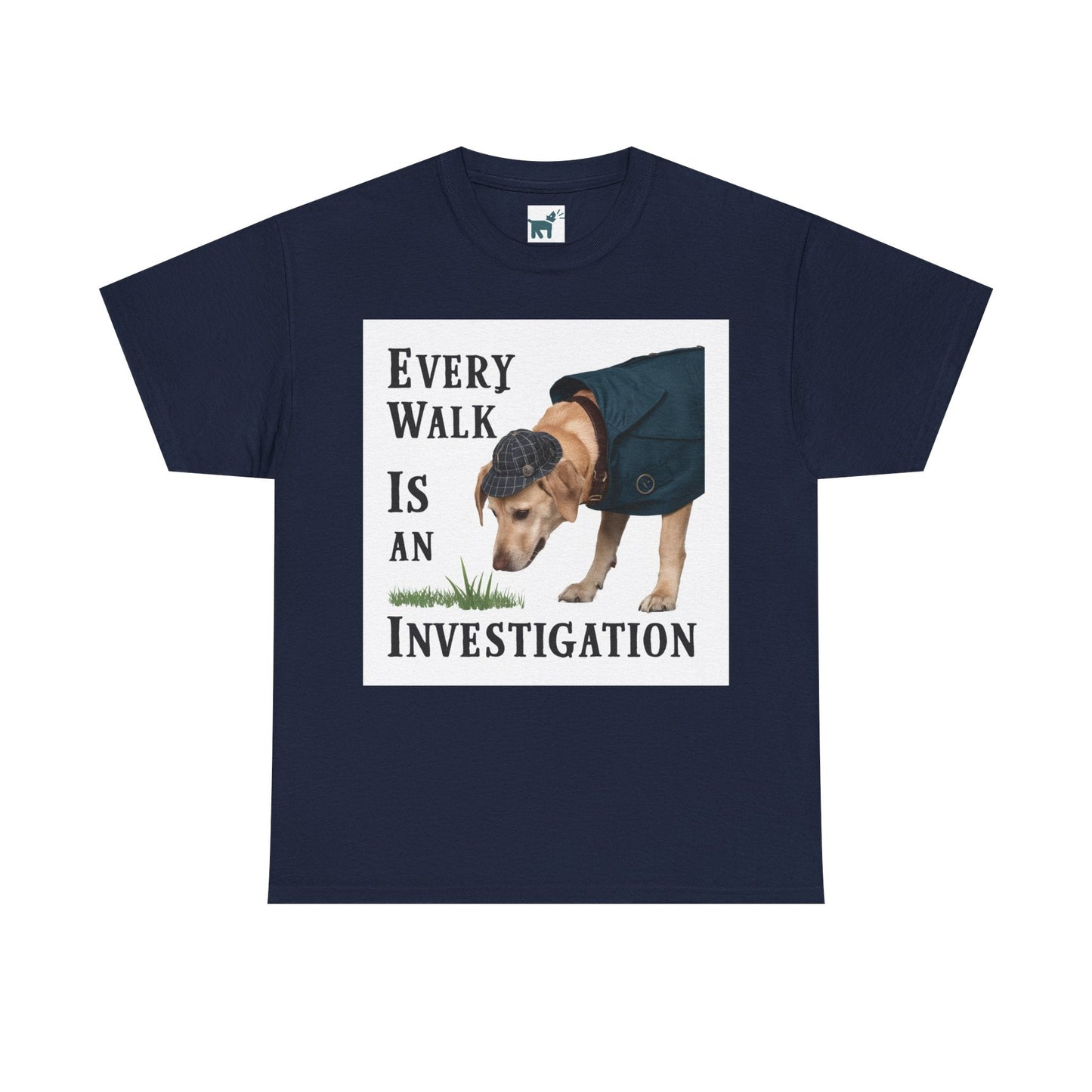 Labrador Every Walk is an Investigation T-Shirt Navy T-Shirt