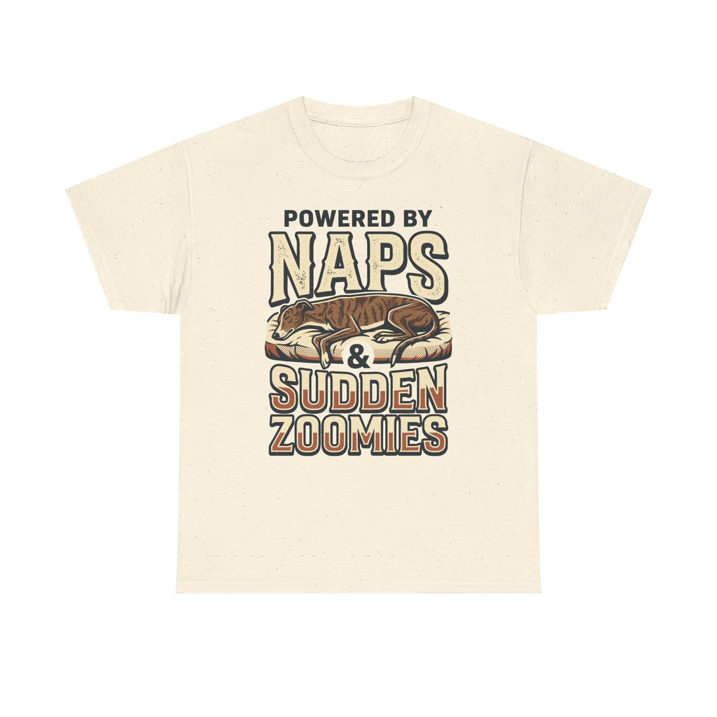 Powered By Naps & Zoomies Greyhound T-Shirt