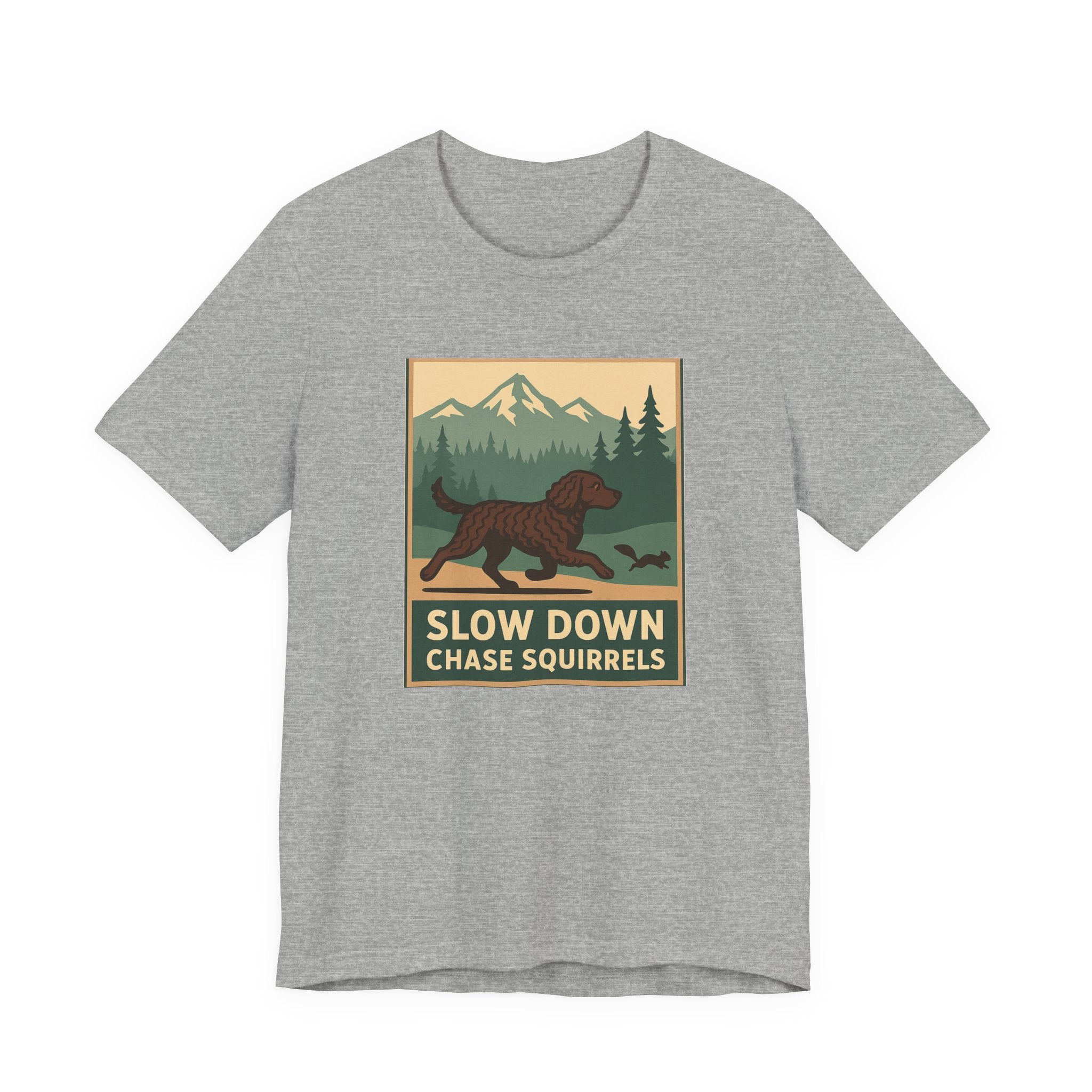 American Water Spaniel Slow Down Chase Squirrels Tee