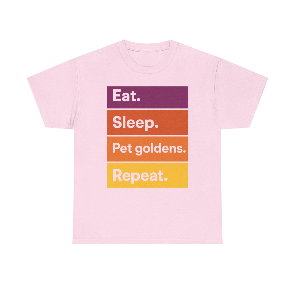 Eat Sleep Pet Goldens Repeat Graphic Tee