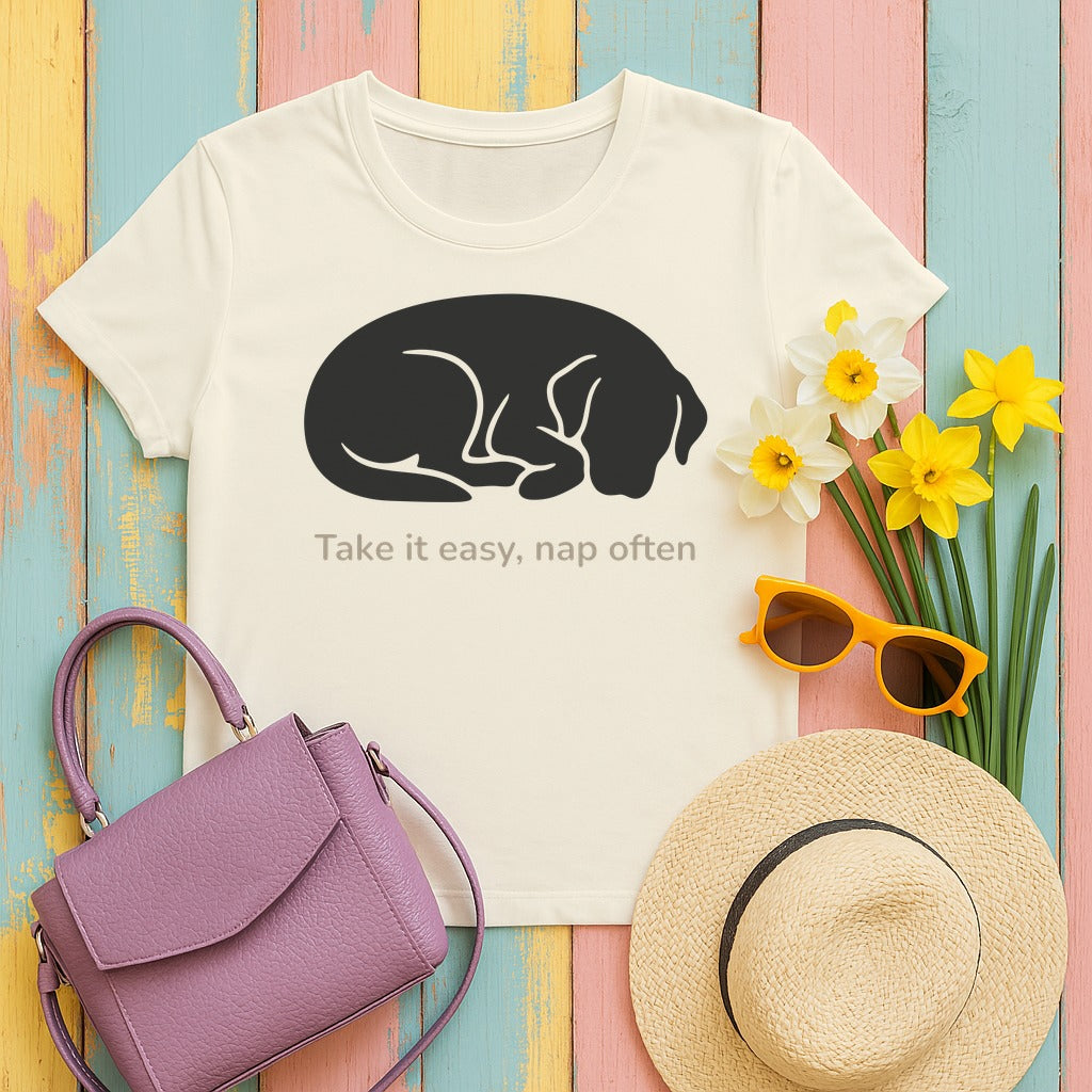 Take it Easy Vizsla T-Shirt in Ivory