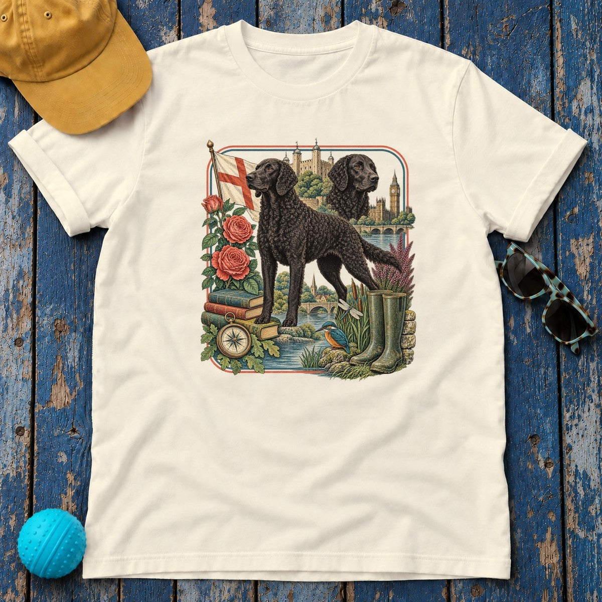 Curly-Coated Retriever England Heritage T-Shirt in Natural