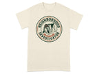 Cream t-shirt with "Neighborhood Investigator" logo featuring a dog detective.