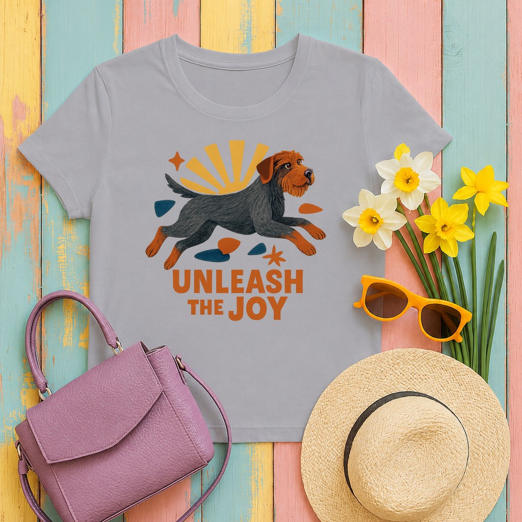 Wirehaired Pointing Griffon Unleash the Joy T-shirt in Athletic Heather