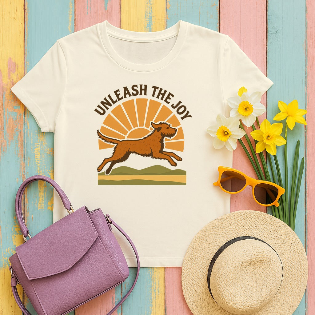 Wirehaired Vizsla Unleash the Joy Tee in Natural