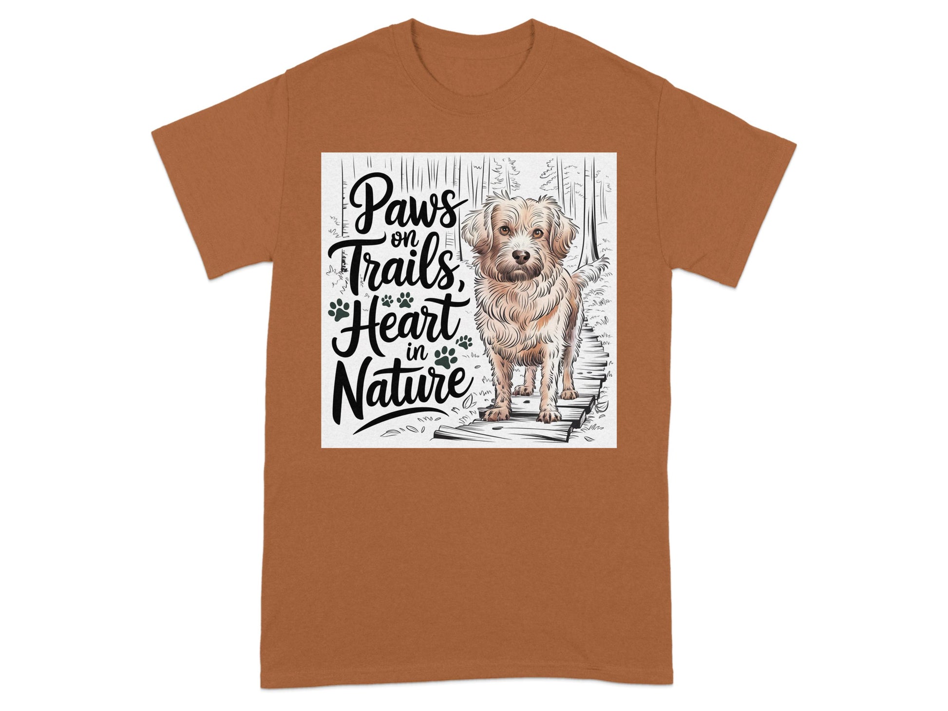 Paws on Trails Heart in Nature graphic t-shirt product