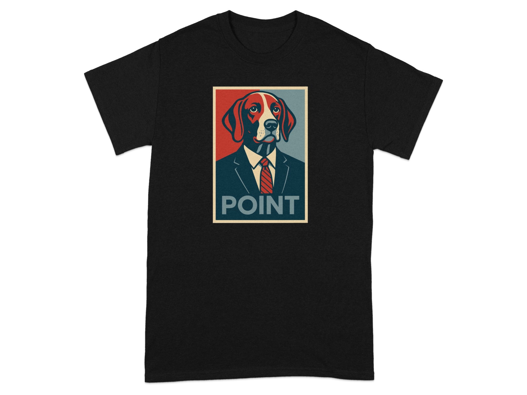 Point Dog Graphic with Suit and Tie T-shirt