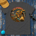 Retro Surf Golden Retriever T-Shirt in Dark Heather
