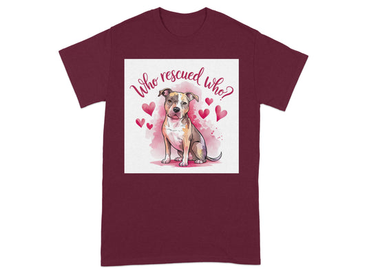 Who Rescued Who Heart Dog Graphic T-shirt product