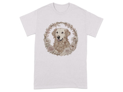 Floral Frame Golden Retriever Graphic T-Shirt product type