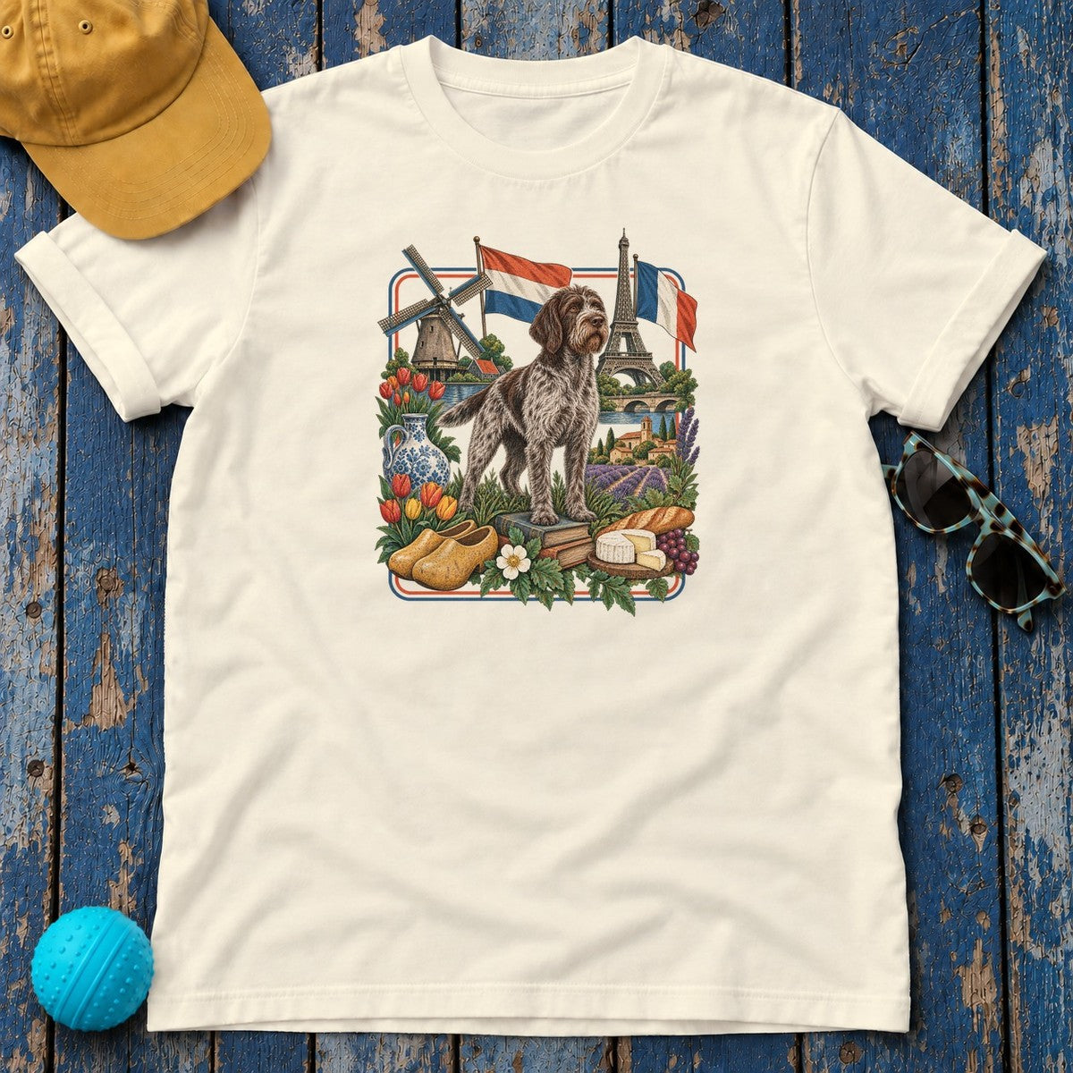 Wirehaired Pointing Griffon Heritage T-Shirt in Natural