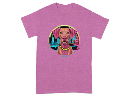 Retro Pink Shirt with Artistic Dog Print Tshirt product type