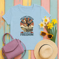 You Can't Contain This Much Freedom Beagle T-Shirt in Light Blue