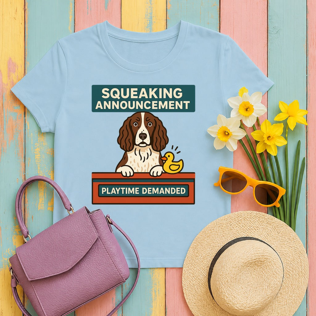 Springer Squeaking Announcement Tee in Light Blue