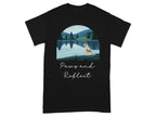 Dog At Lake Nature Outdoors Landscape Scenic Art T-Shirt T-shirt
