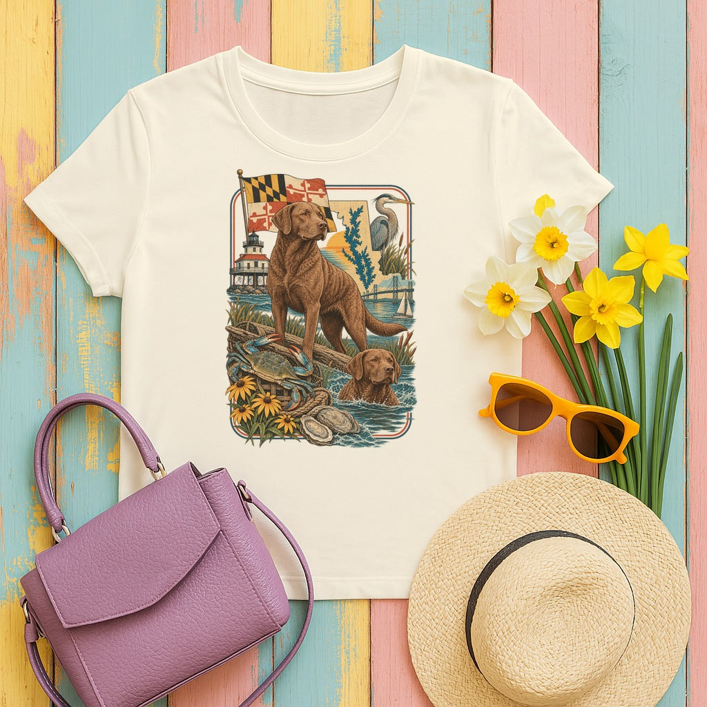 Chesapeake Bay Retriever Maryland Heritage tee, Natural
