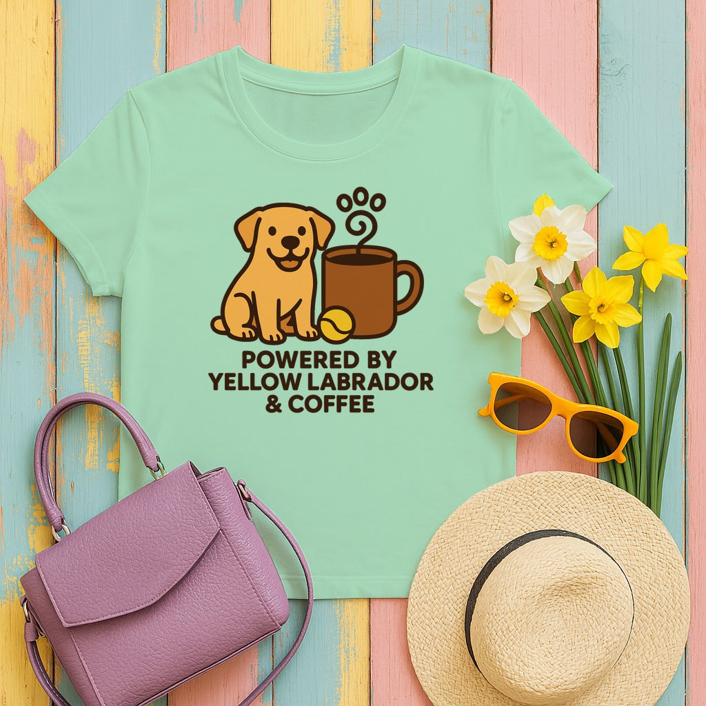 Lab & Coffee Fuel Dog Lover's T-Shirt in Mint Green