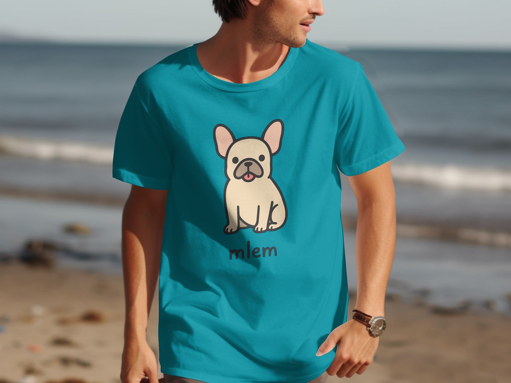 Cute French Bulldog Mlem Graphic Tee Shirt