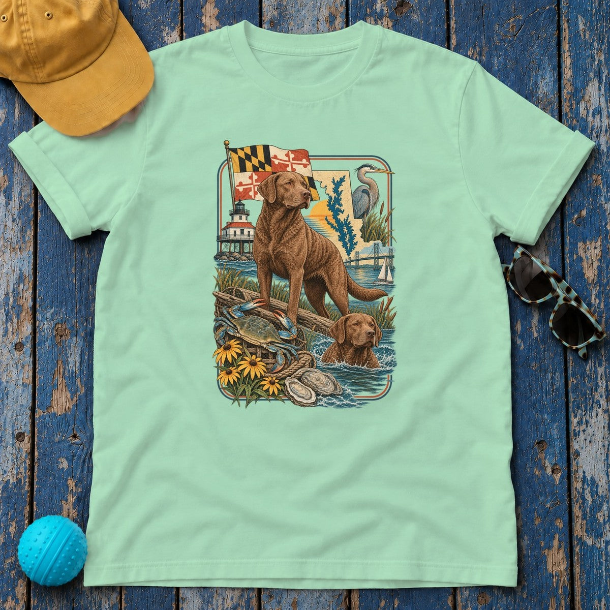 Chesapeake Bay Retriever Maryland Heritage T-Shirt in Mint