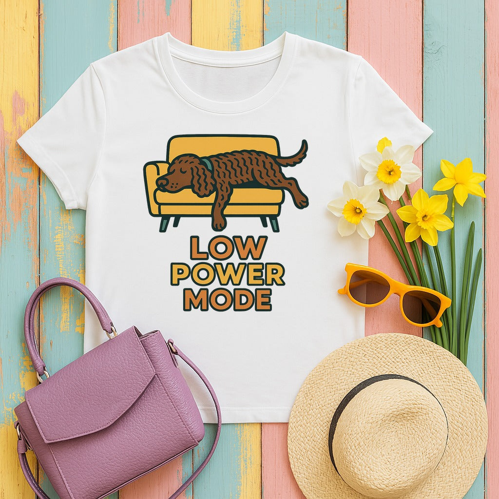 American Water Spaniel Low Power Mode Tee in White