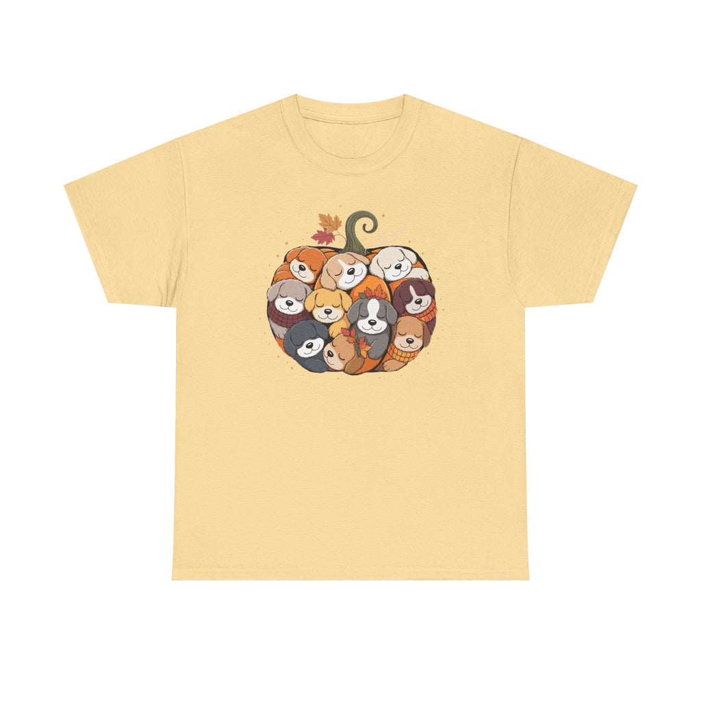 Dogs in Pumpkin Pile Autumn Festive Season Graphic T-Shirt