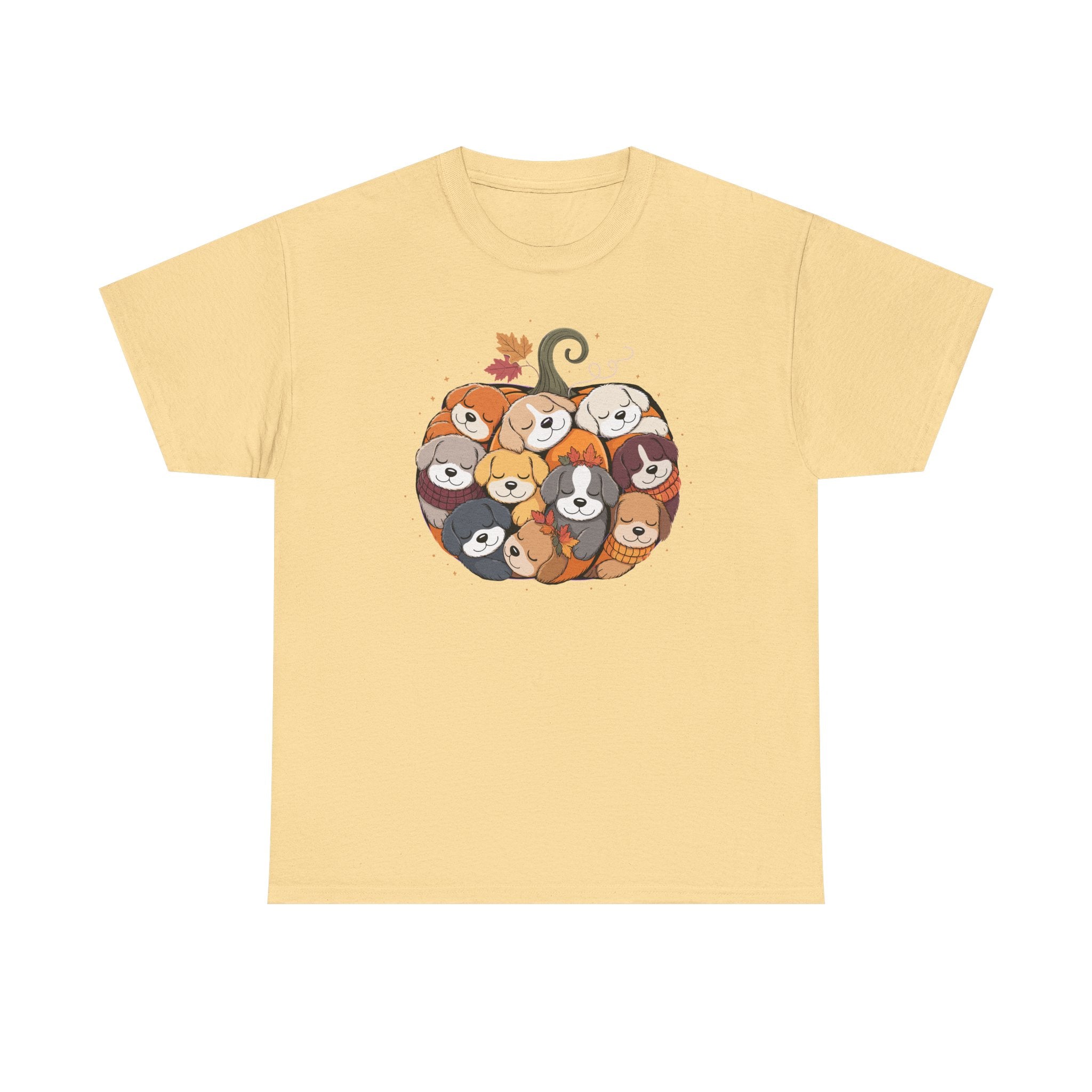 Dogs in Pumpkin Pile Autumn Festive Season Graphic T-Shirt