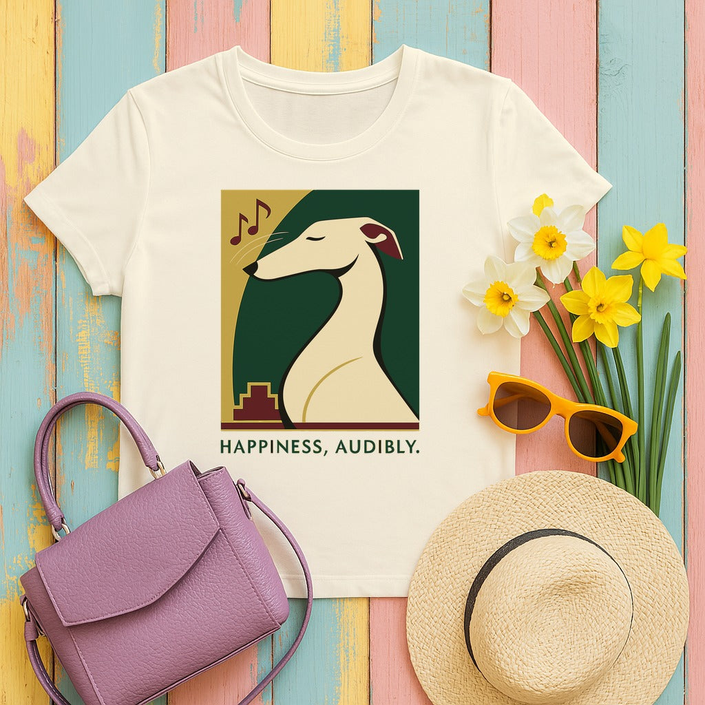 Greyhound Happiness Audibly Tee in Natural