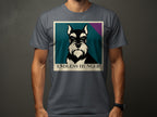 Grey t-shirt with a framed illustration of a schnauzer and the text "ENDLESS HUNGER."