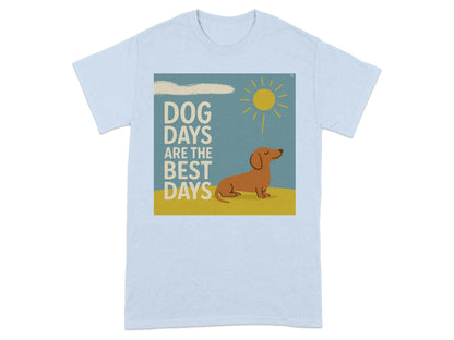 Dog Days Are The Best Days Dachshund T-Shirt Light Blue T-shirt
