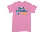 Easily Distracted by Corgis Pink Graphic T-Shirt