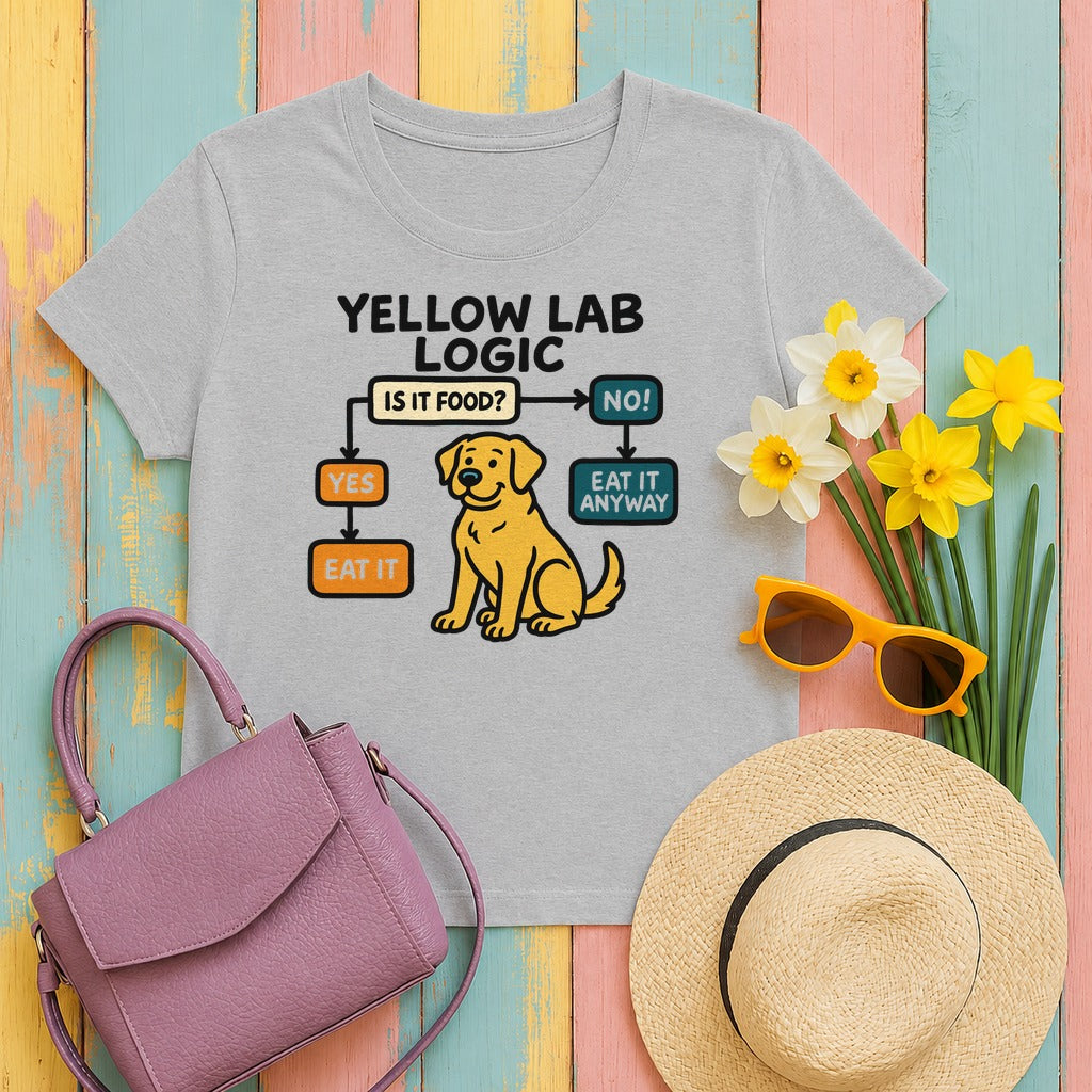 Yellow Lab Logic Premium Graphic T-Shirt in Sport Grey