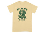 Snacks Make Me Nicer Dog Print T-shirt