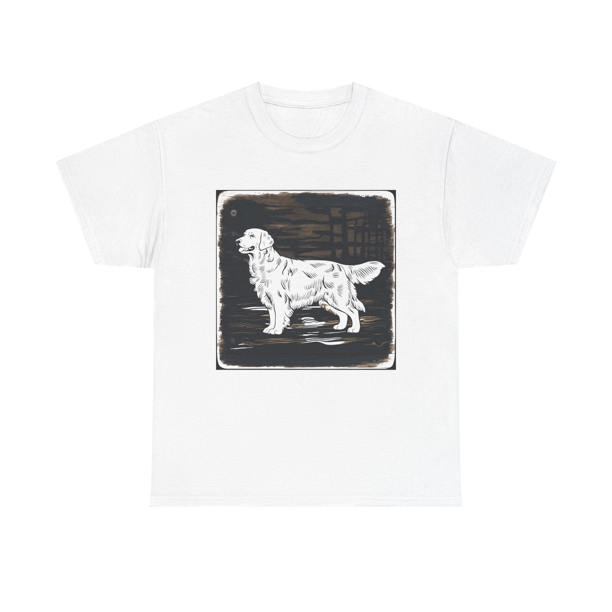Golden Retriever Woodcut Style T-Shirts