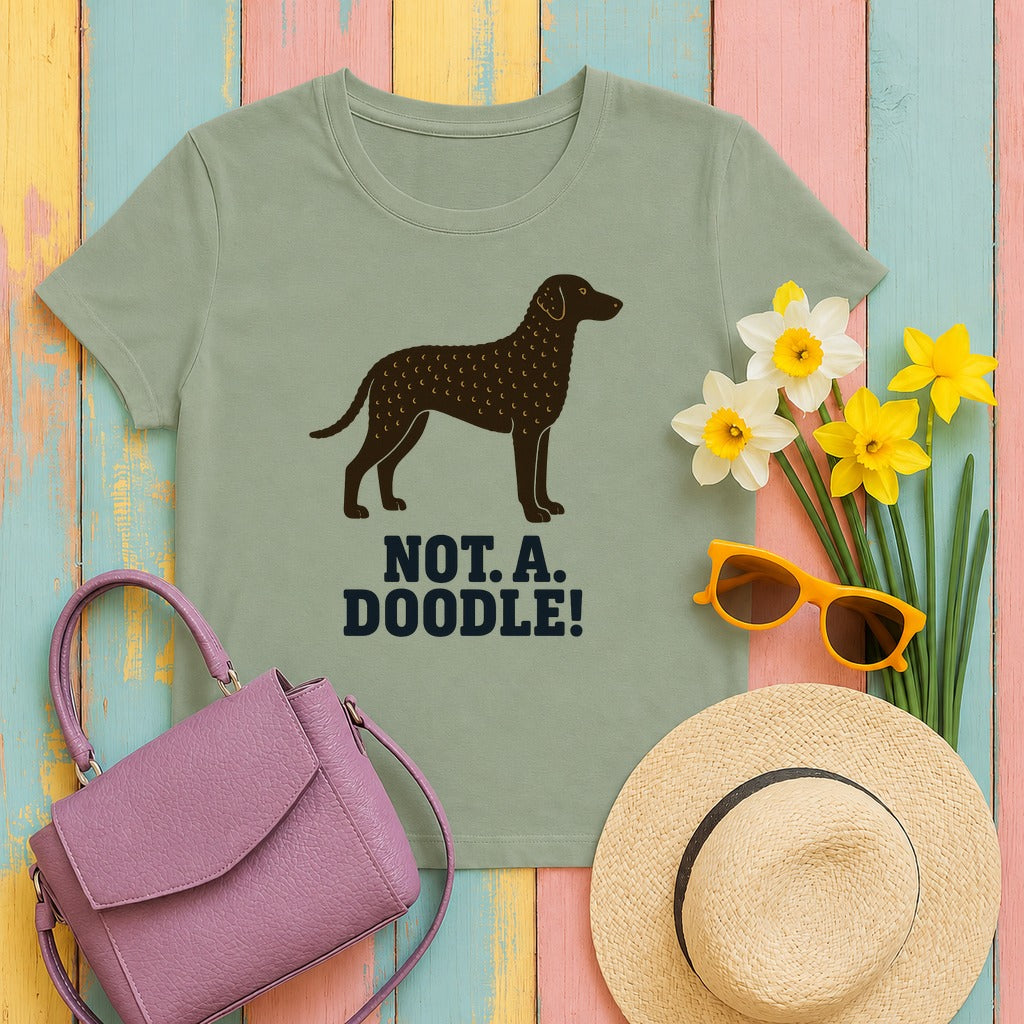 Curly-Coated Retriever Not A Doodle Tee in Sage