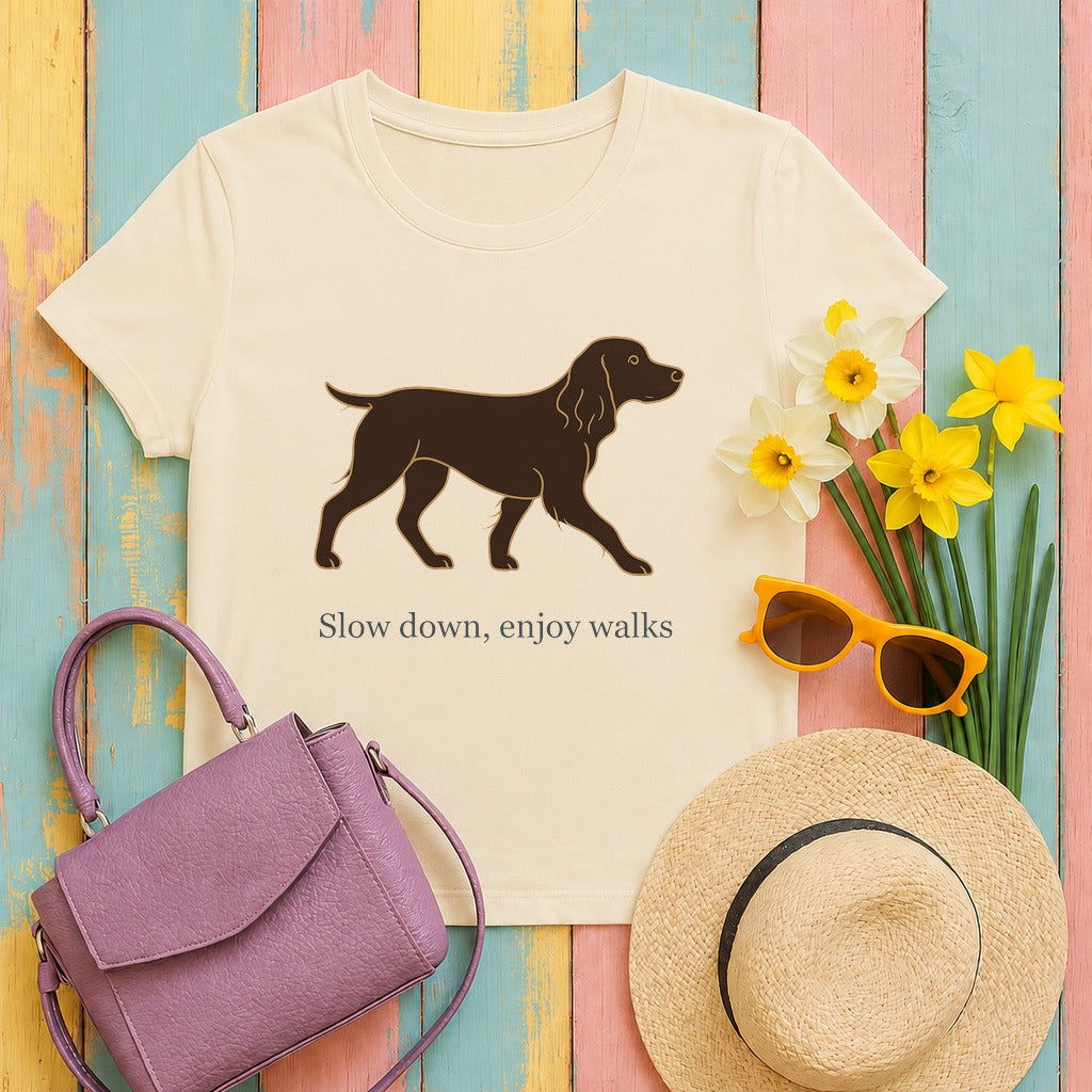 Boykin Spaniel Slow Down Enjoy Walks t-shirt, view 2