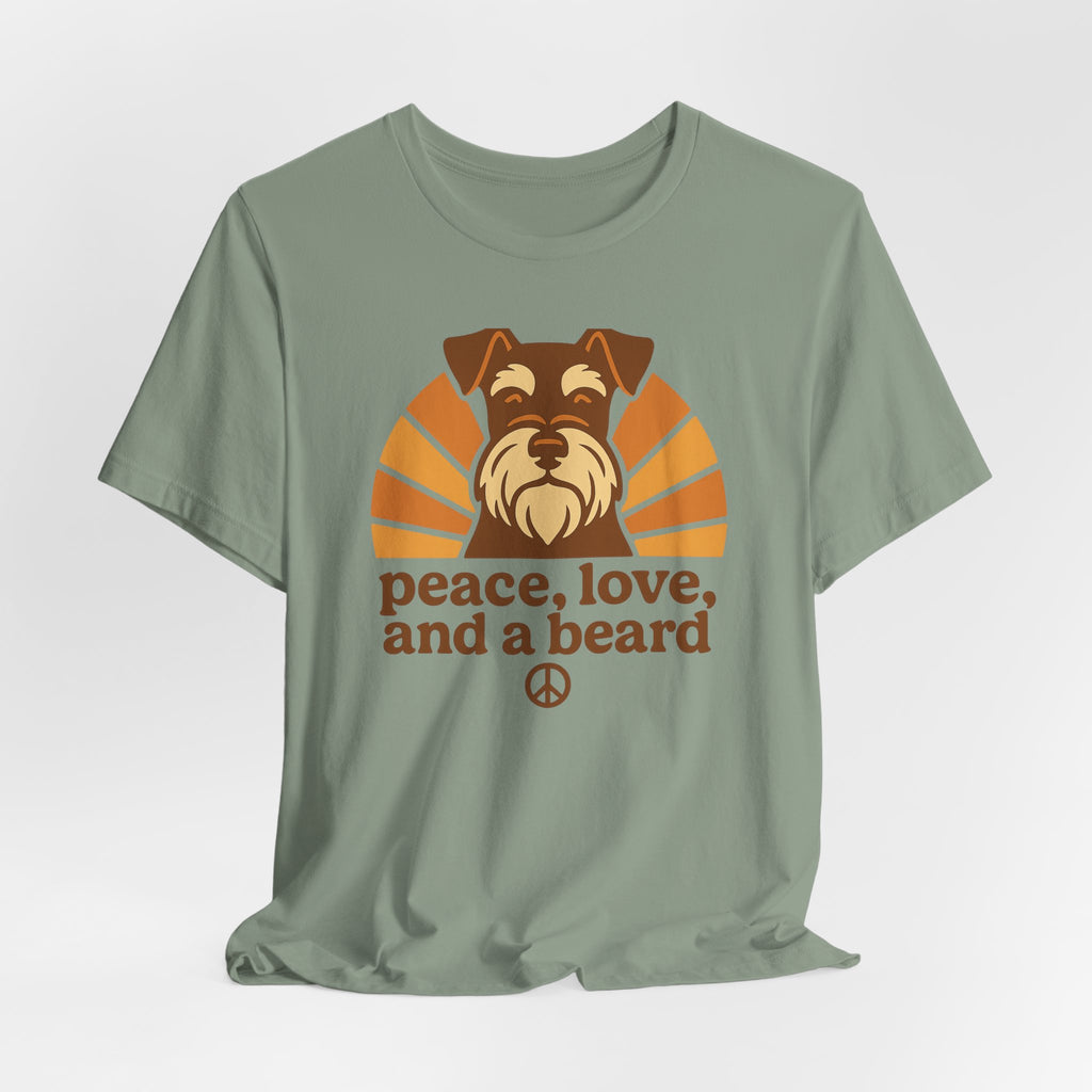 Peace Love and a Beard Schnauzer T-Shirt