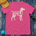 Elegant Vizsla Silhouette T-Shirt in Heliconia