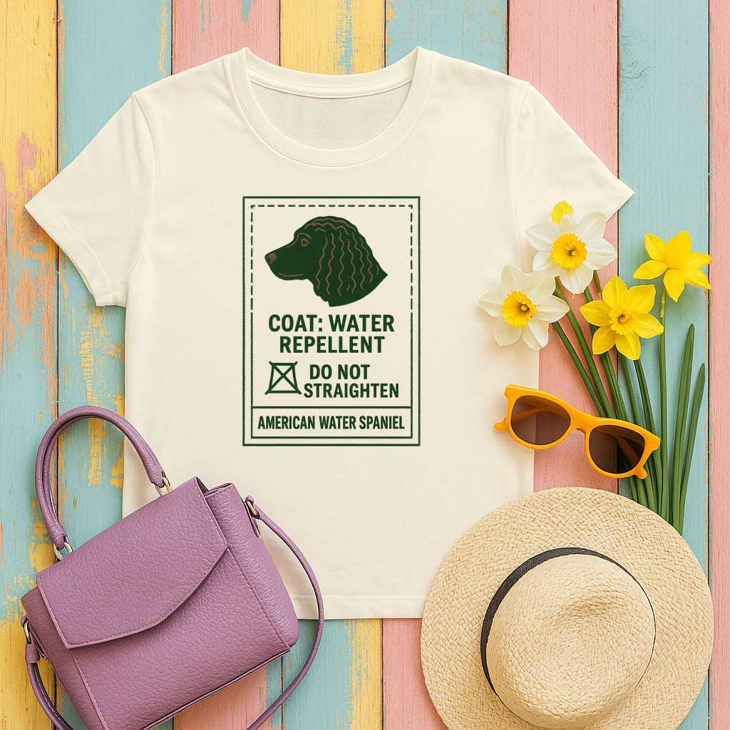 American Water Spaniel Coat Marcel Care Label Tee in Natural