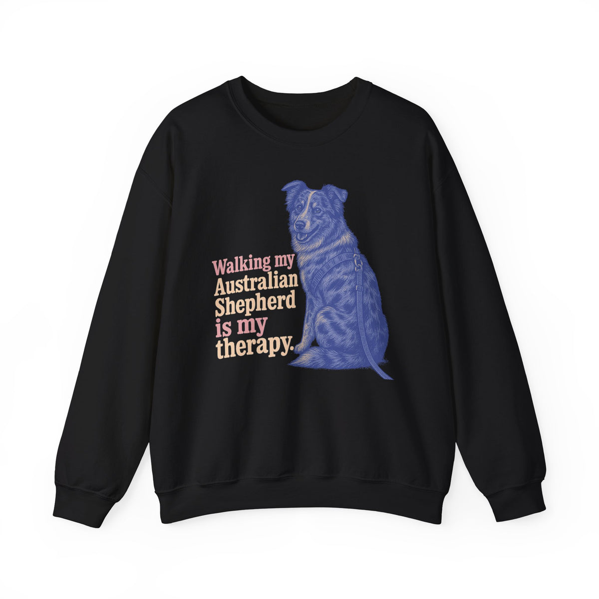 Australian Shepherd Therapy Sweatshirt in Black