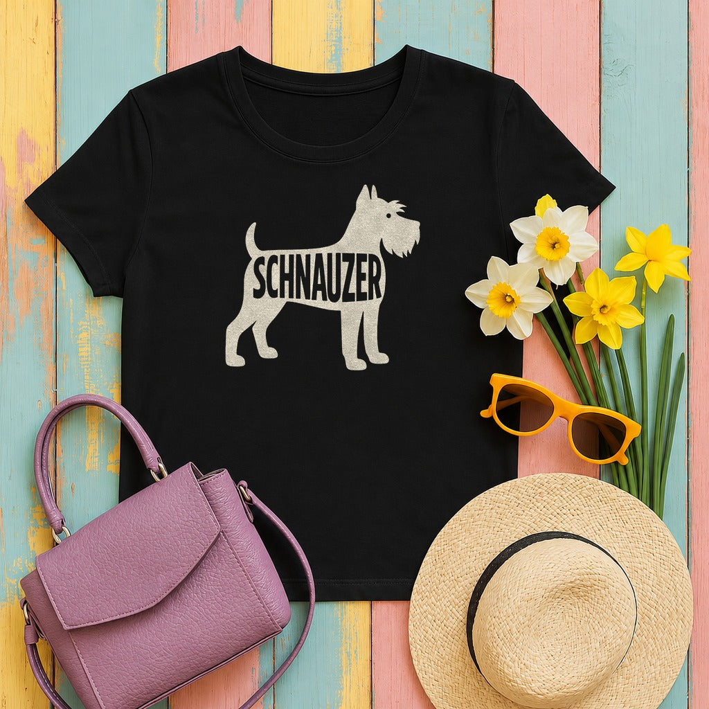 The Schnauzer Silhouette T-Shirt in Black