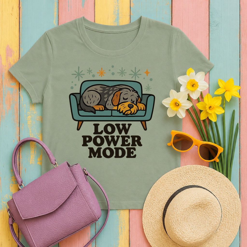 Wirehaired Pointing Griffon Low Power Mode t-shirt in Sage