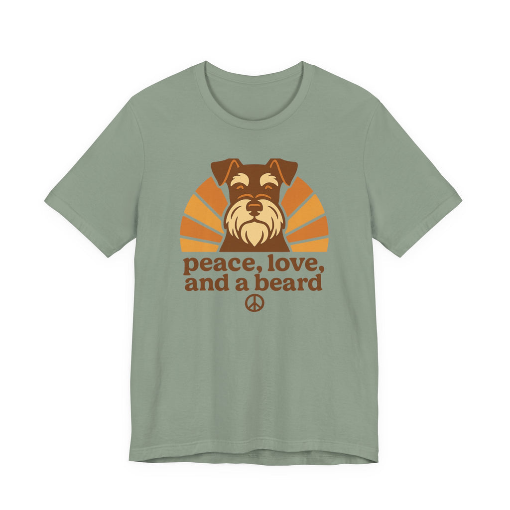 Peace Love and a Beard Schnauzer T-Shirt