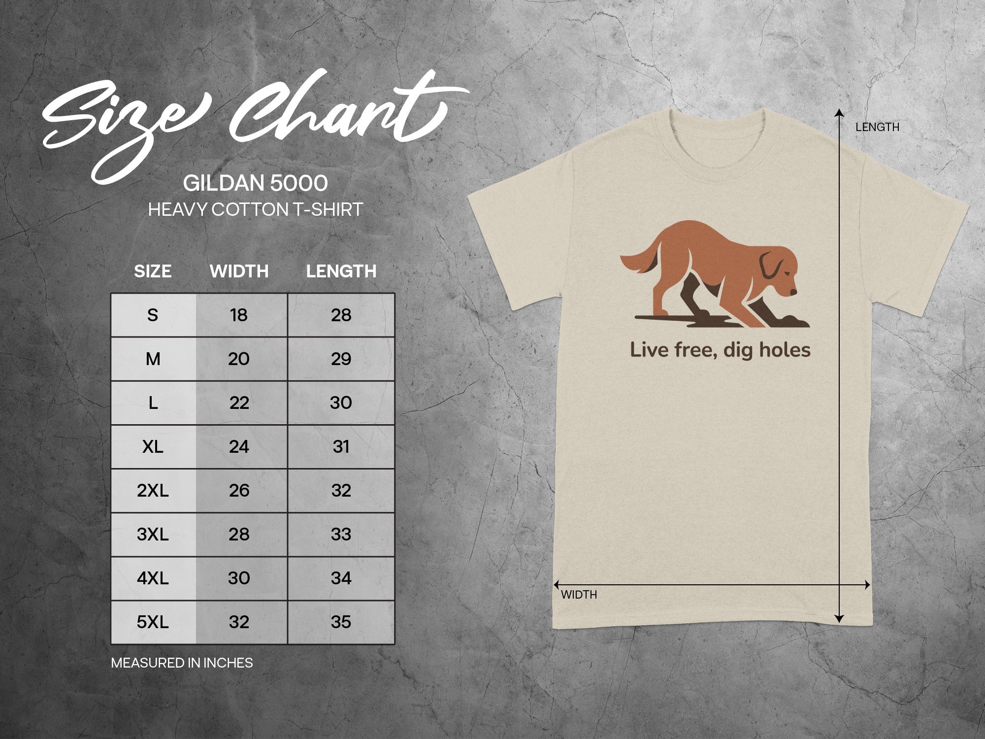 Live Free Dig Holes T-Shirt with Dog Graphic