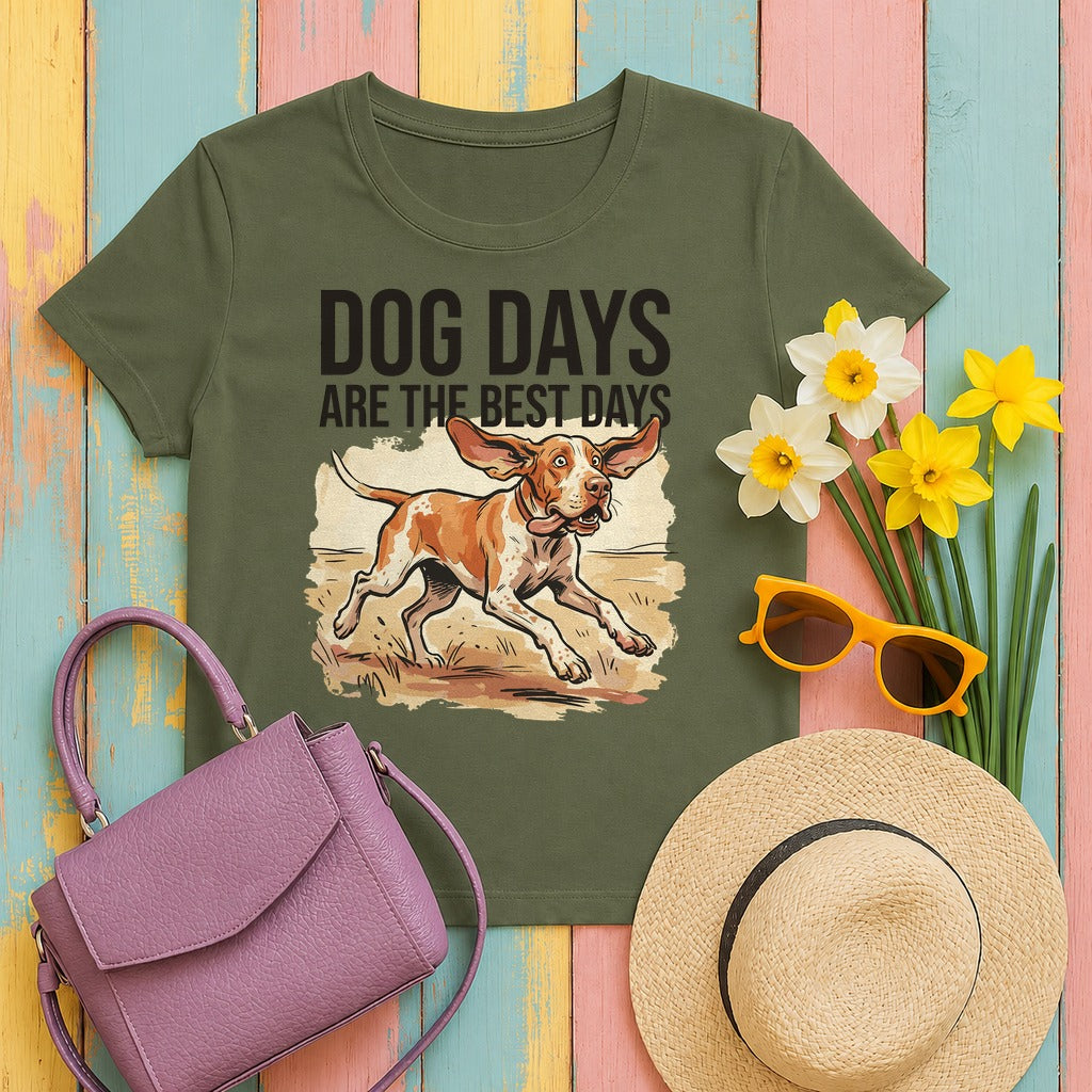 Joyful Dog Days Bracco Italiano T-Shirt in Military Green