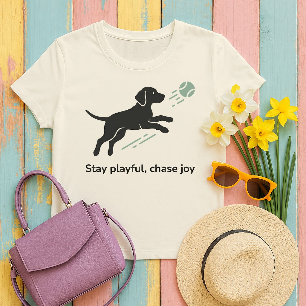 Stay Playful Vizsla T-Shirt in Ivory