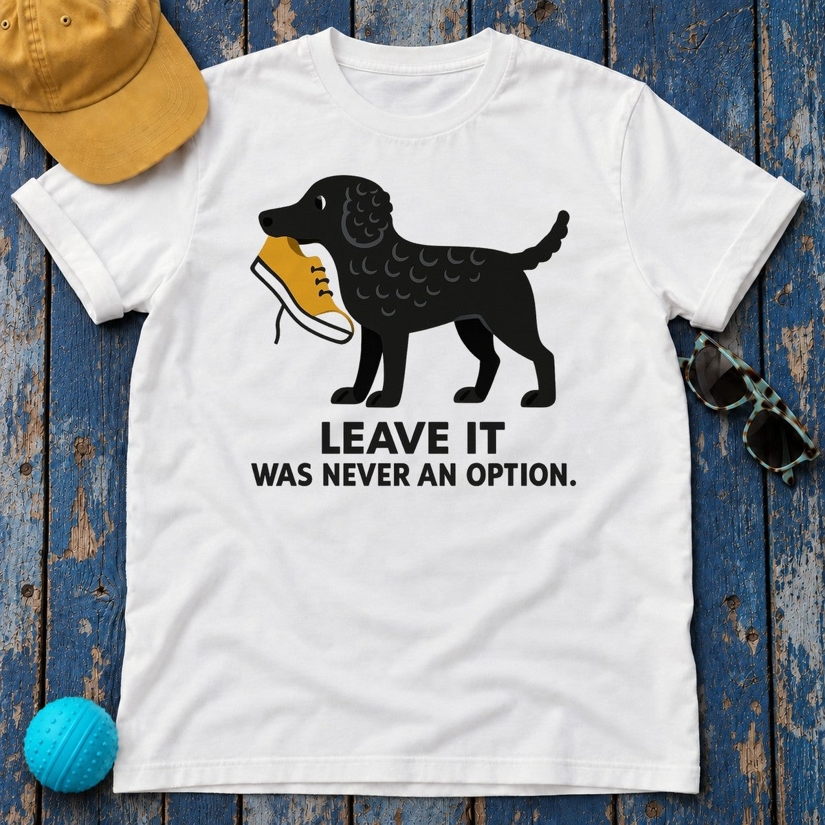 Curly-Coated Retriever Leave It Tee in White